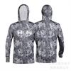 HUK fishing suit men's hoodie summer sun protection long sleeve fishing top with mask outdoor sports fishing shirt