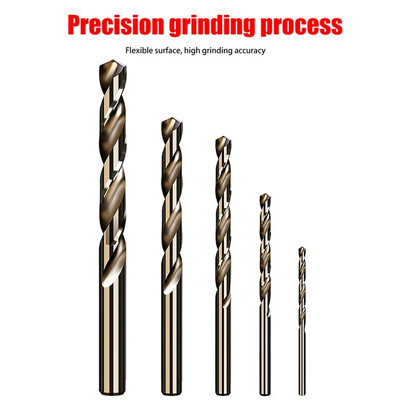 10Pcs/Set Hss M35 Cobalt Drill Bits 1-3Mm For Metal/Stainless Steel - High-Speed Steel Cobalt Coated Drill Bits With Enhanced
