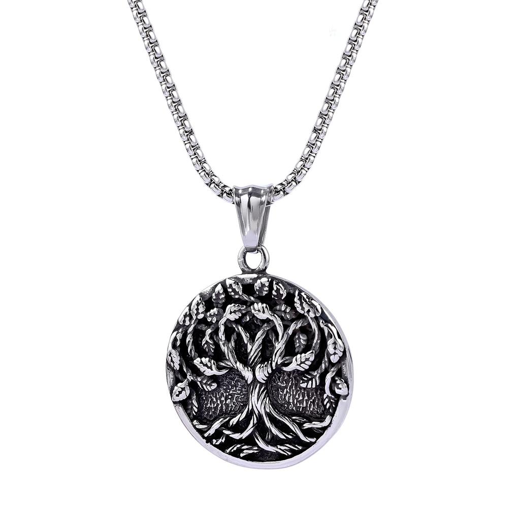 Cool Mens Norse Viking Celtic Protection Tree of Life Pendant Necklace Chain