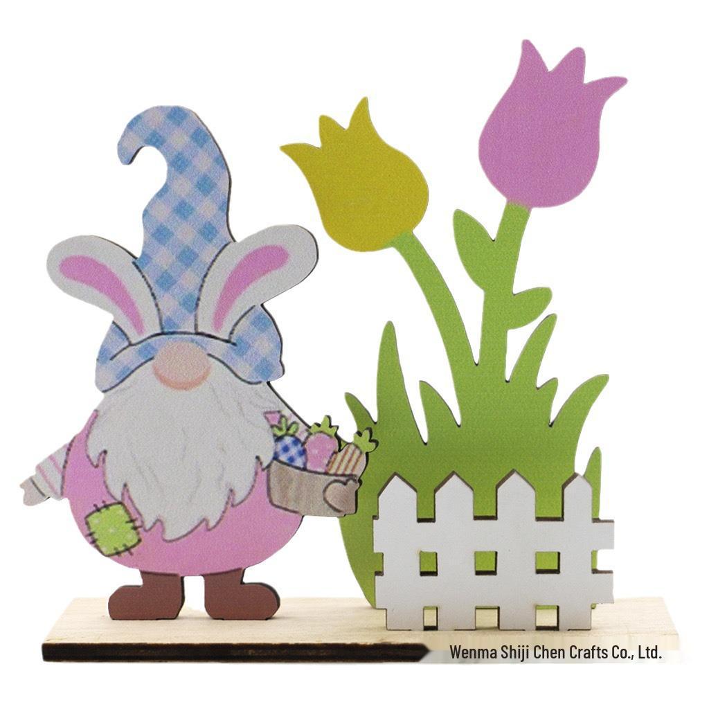 Wooden Rabbit Decoration for Spring Festivals and Easter