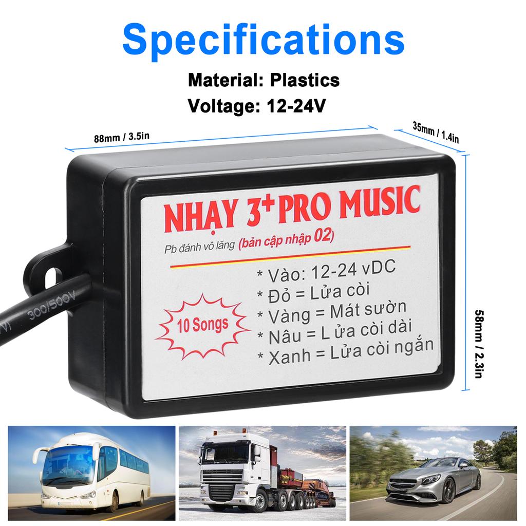 Car Horn Controller Electric Horn Speaker Sound Control Unit with 8 Sound Effects  ing Remote Control 12-24V for Car Truck Marine Boat