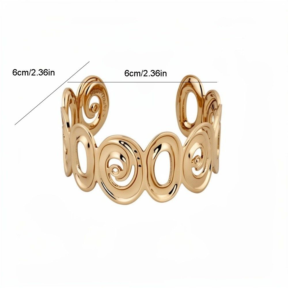 Metal Cuff Bangle Bracelet Non-Fading Women Wristband Fancy Spiral Arm Bracelet  Party
