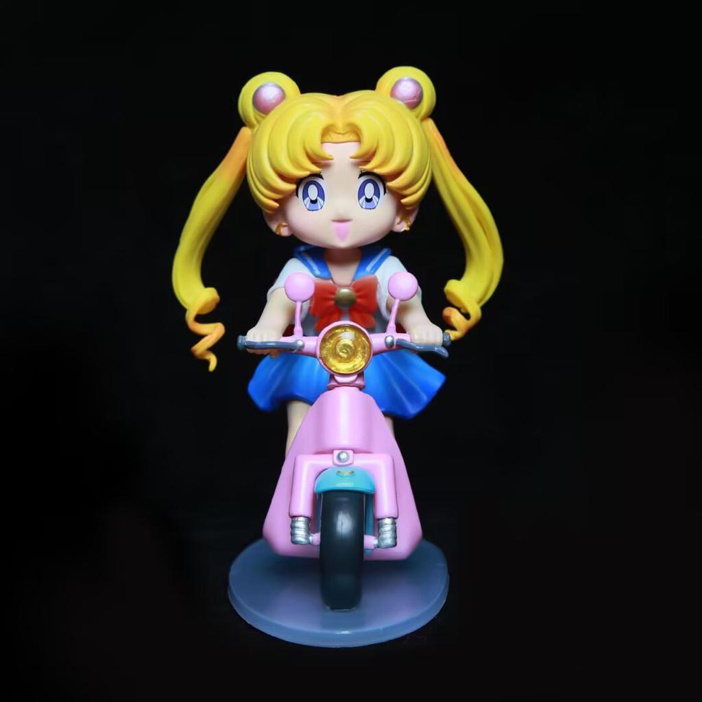 Sailor Moon Riding Cars Figure Model Toys 12cm