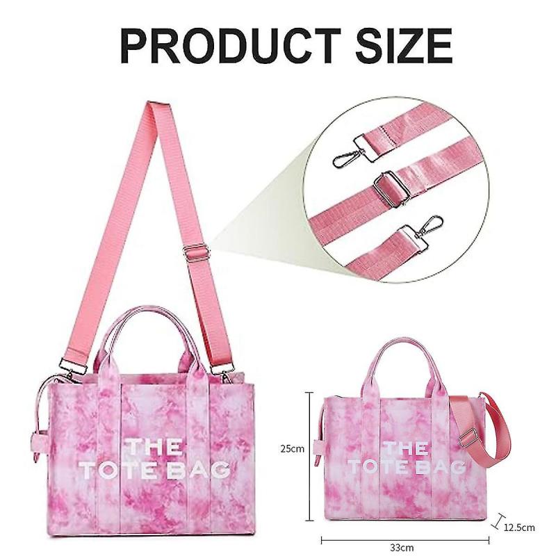 Canvas Tote Bag For Women - Travel Tote Bag Purse With Zipper Fashion Shoulder Bag Handbag(13  9.84  4.92 Inches)