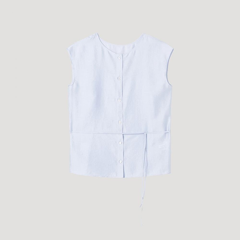 

[She S miSS] gloSSy Cap Sleeve Belted blouSe Swwblp22080 Ll light blue/55