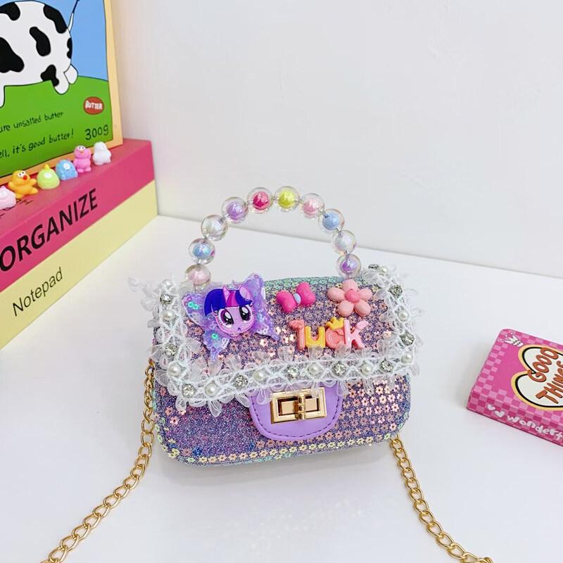 MDNG Детская милая сумочка с кружевом, бантом и жемчугом