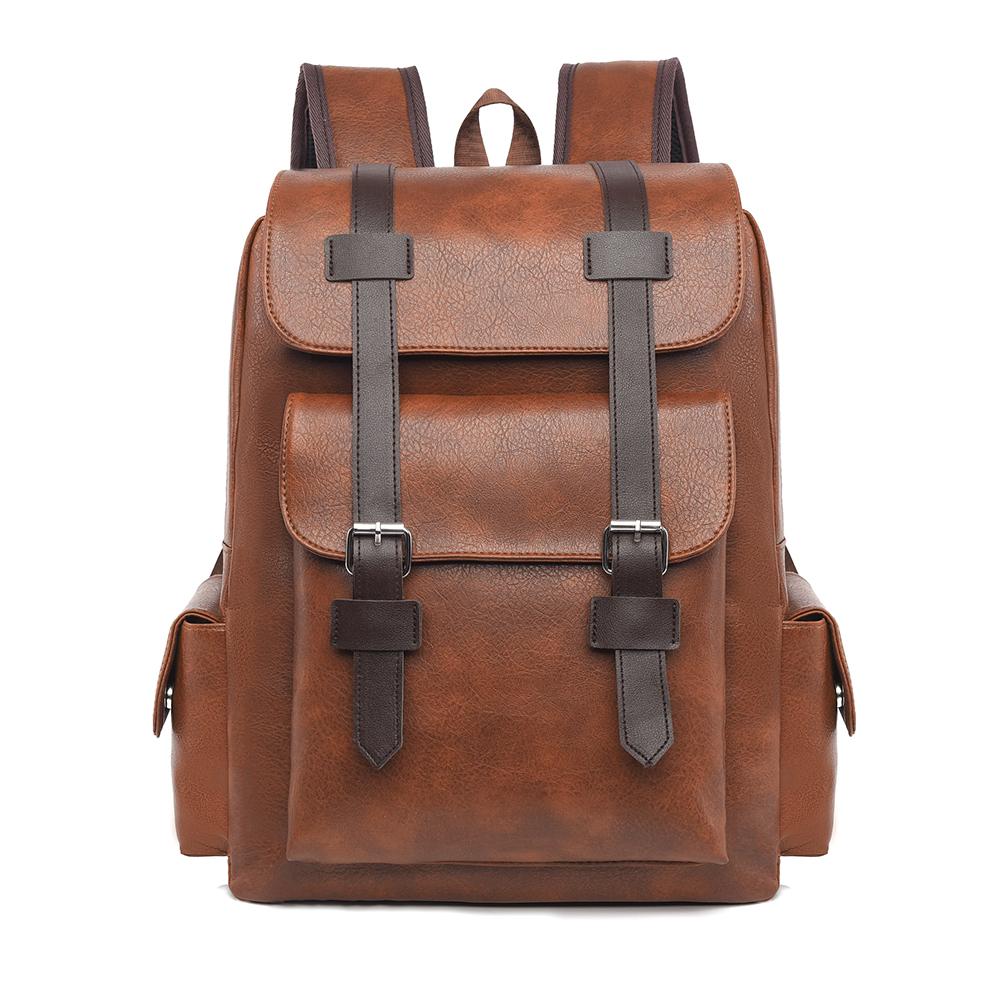 Large Capacity Men's Backpack Multi-Function PU Backpack Travel Computer Bag Women Backpack