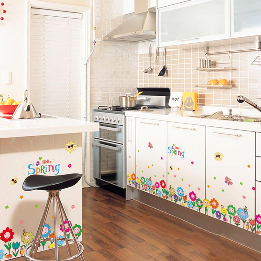 Stickers Removable Flowers Waterproof Wall Sticker Kids Cartoon Fashionable Convenient Wallpaper Decoration Home Decor