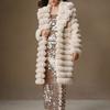 Bulk supply three-dimensional square artificial fur long coat, high-end banquet imitation rabbit fur coat is now available