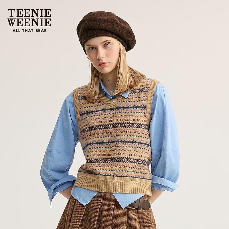 Teenie Weenie Women's Fair Isle V-Neck Knit Vest