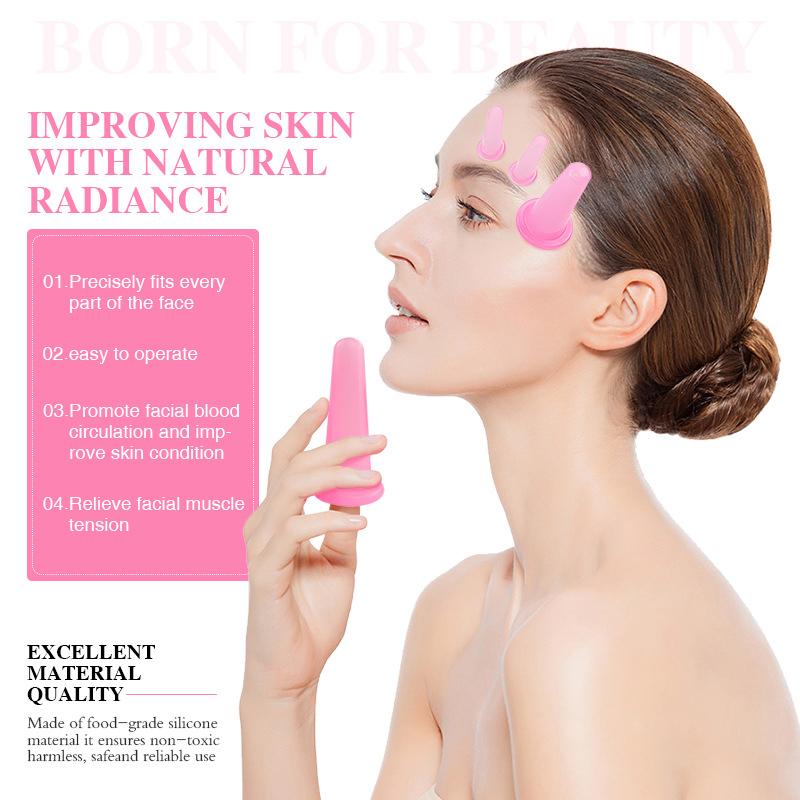 For Face Neck Massage Anti Cellulite Suction Cup 4x Silicone Vacuum Cupping Cans