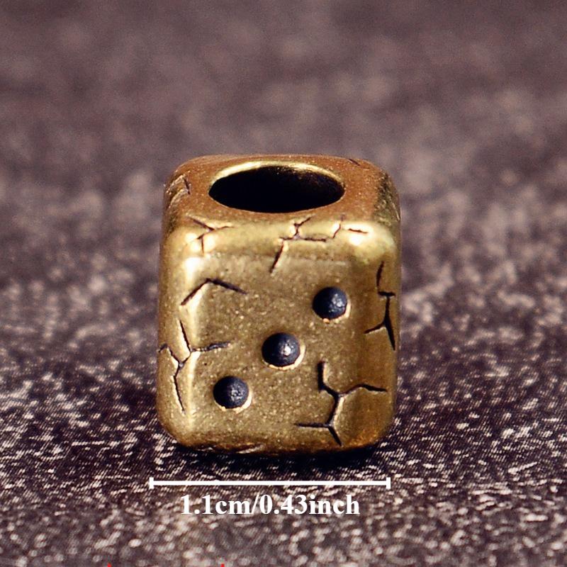Retro Kostky Mosazné Korálky na Nůž EDC Outdoor DIY Příslušenství k Náramku Klíčenka Pletená Šňůrka Přívěsky Svítilna Závěsky