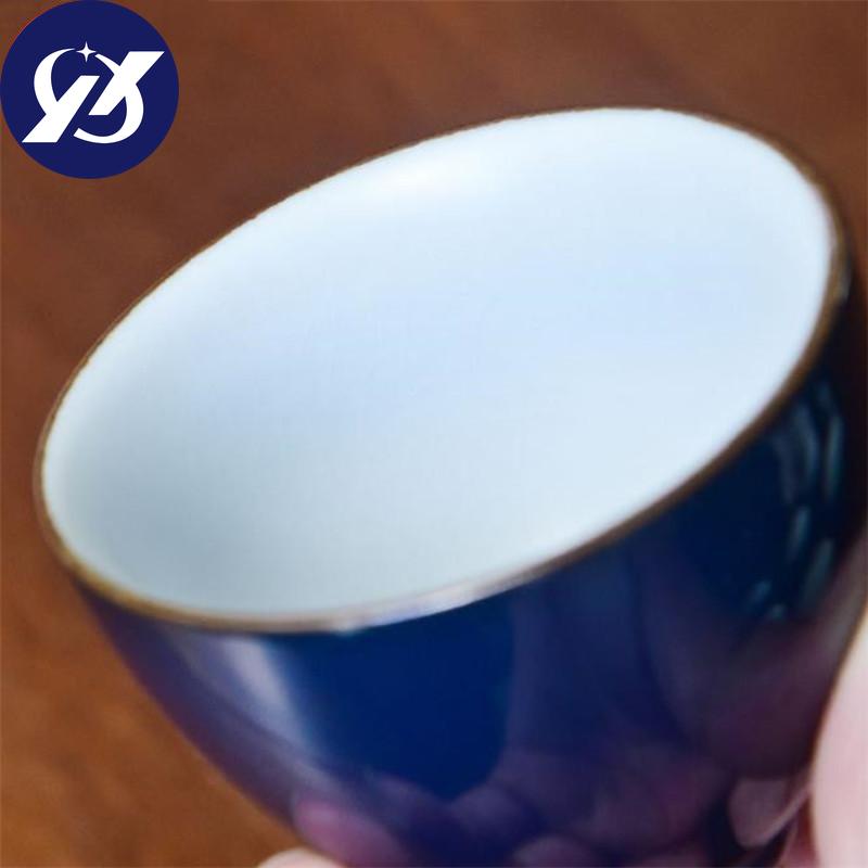 Indigo Handmade Teacup Home Personal Master Cup Hand Painted  Drinkware 60ml