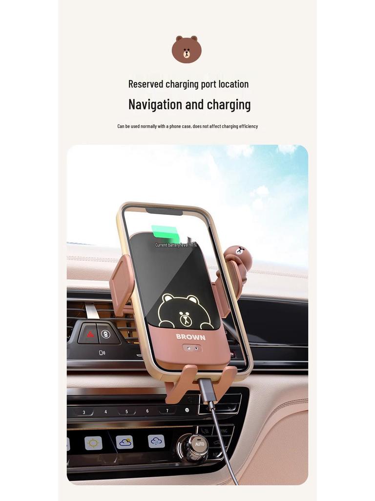 2024 Multi-functional Wireless Car Charger & Phone Holder with Navigation Stand