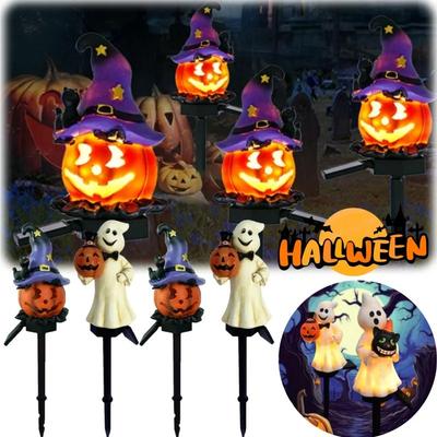 Creative Halloween Solar Garden Skeleton Pumpkin Lantern Weird Decoration Lawn Characters Ghost Festival Atmosphere Decoration Outdoor Lighting