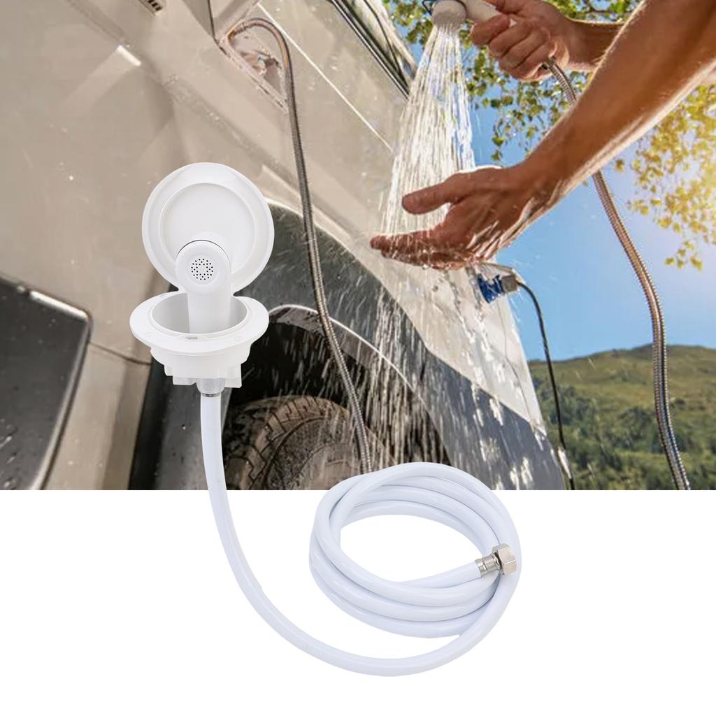 RV Shower Trigger Head with Hose Water Saving Outdoor RV Shower Kit for Ships Yachts Mobile Home