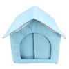 Outdoor Cat House Water Resistant Weather Proof Spacious Enclosed Winter Insulated Cat Shelter for Dog Pet Blue