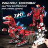 Flame Explosion Dinosaur 2-in-1 Assembly Building Block Robot with Electric Remote Control