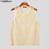INCERUN Men Summer Hollow Sleeveless Vest Casual Loose Party Beach Net Yarn Tank Tops