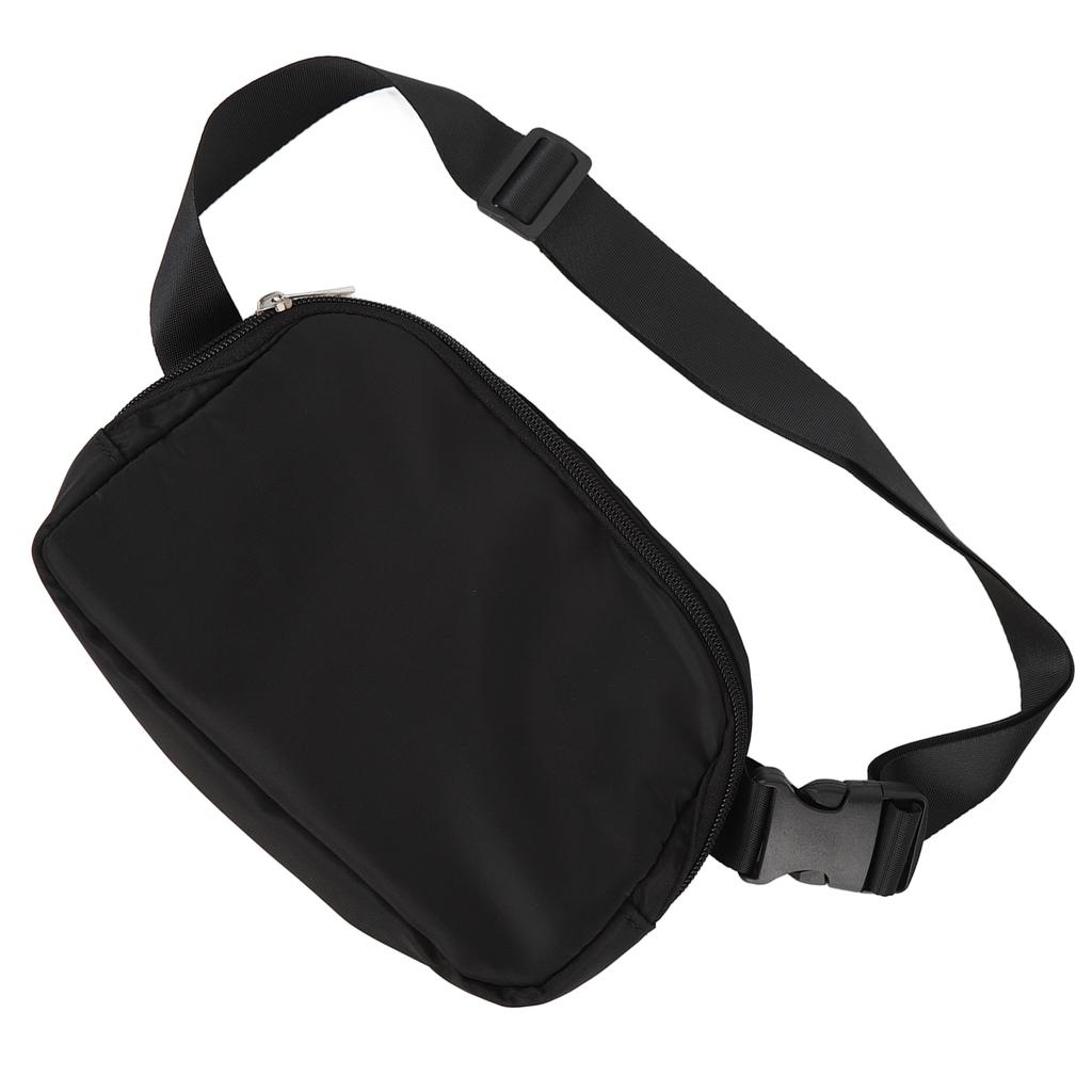 Unisex Belt Bag Nylon Waterproof Multifunctional Fashion Waist Pack for Outdoor Sports Running Black