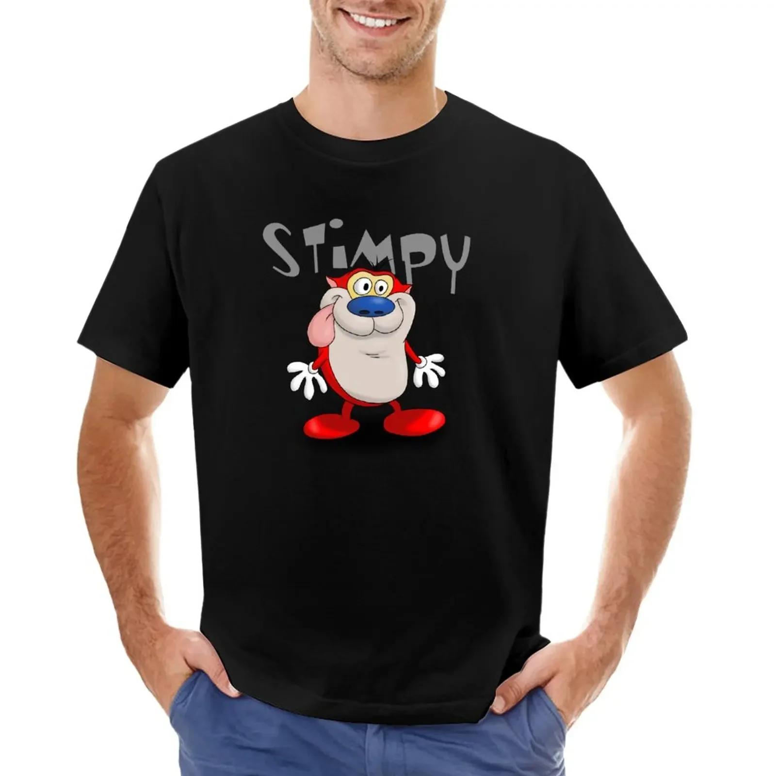 

Stimson J Cat Stimpy TShirt hippie clothes blanks plus sizes summer top oversized t shirt men 4XL