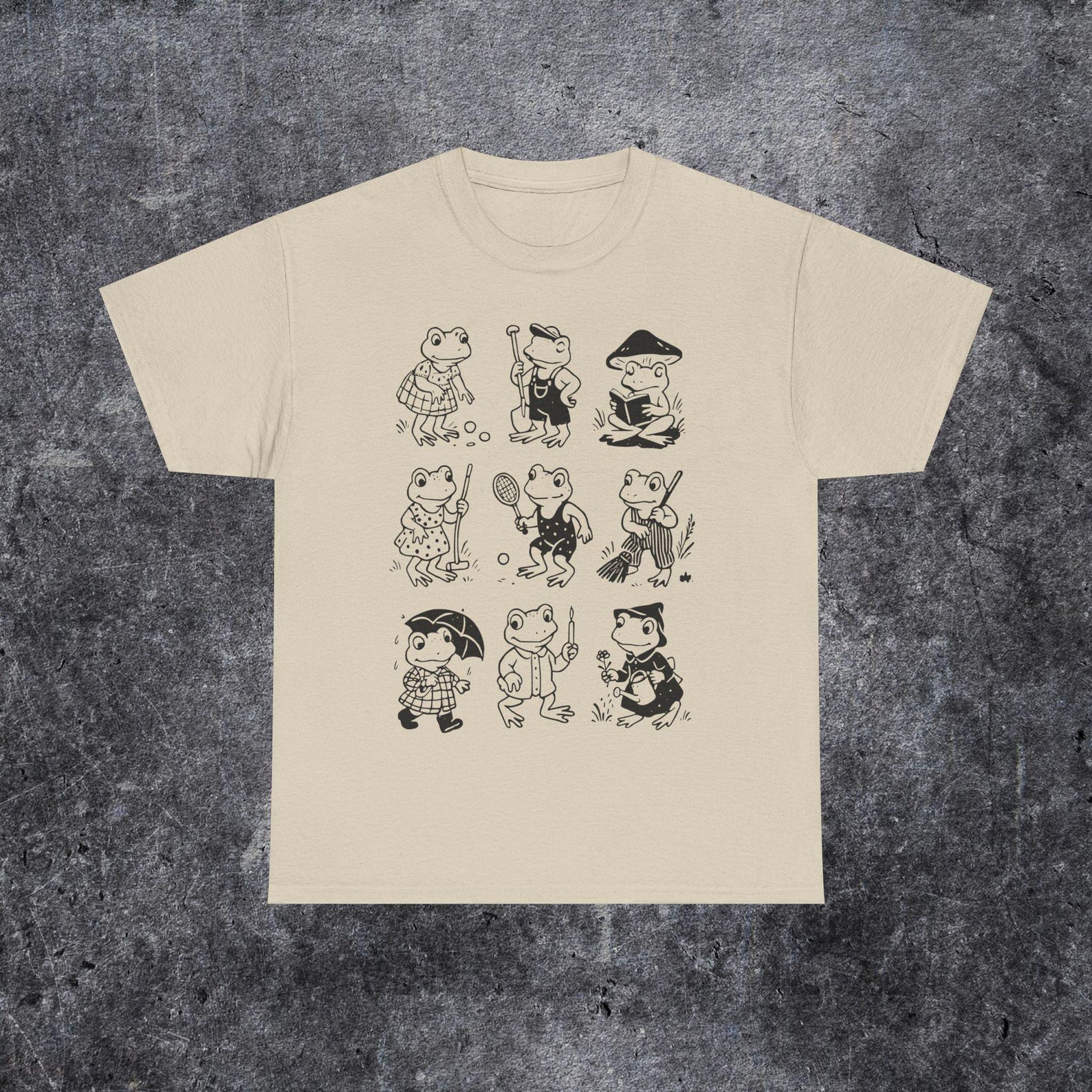 Retro 90s Tattoo Frog Graphic Tee, Unisex Relaxed Fit S