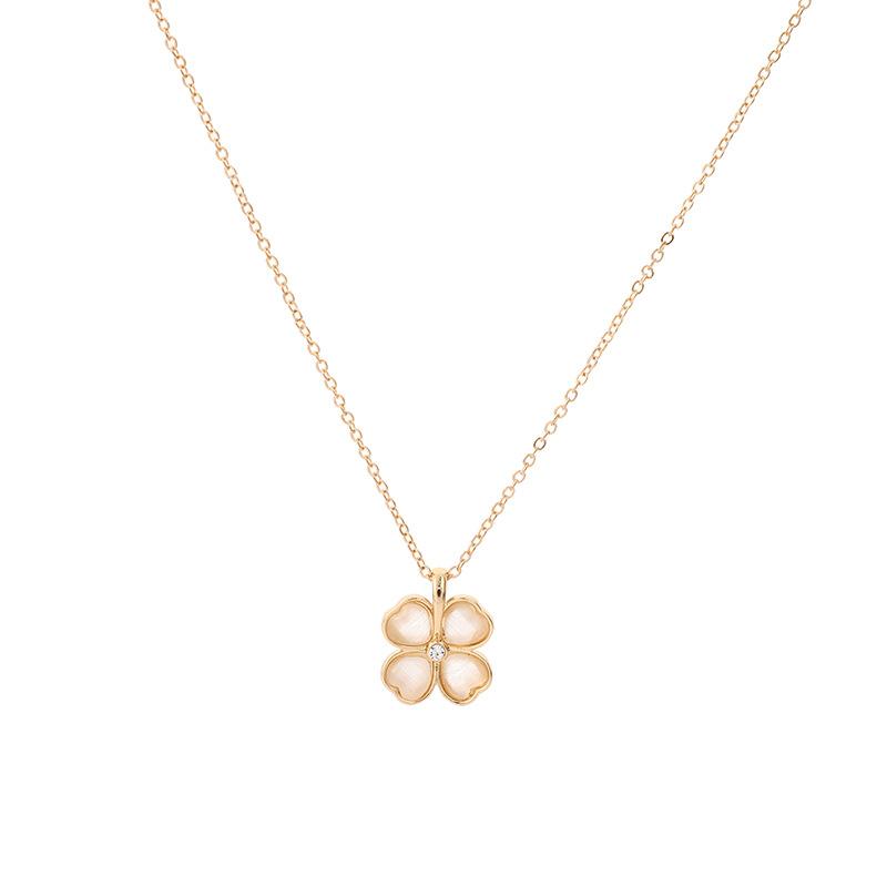 Delikatny Łańcuszek na obojczyk z płatkiem Koniczyna czterolistna na szczęście Modny Prosty Temperamentowy Damski Nowy Naszyjnik