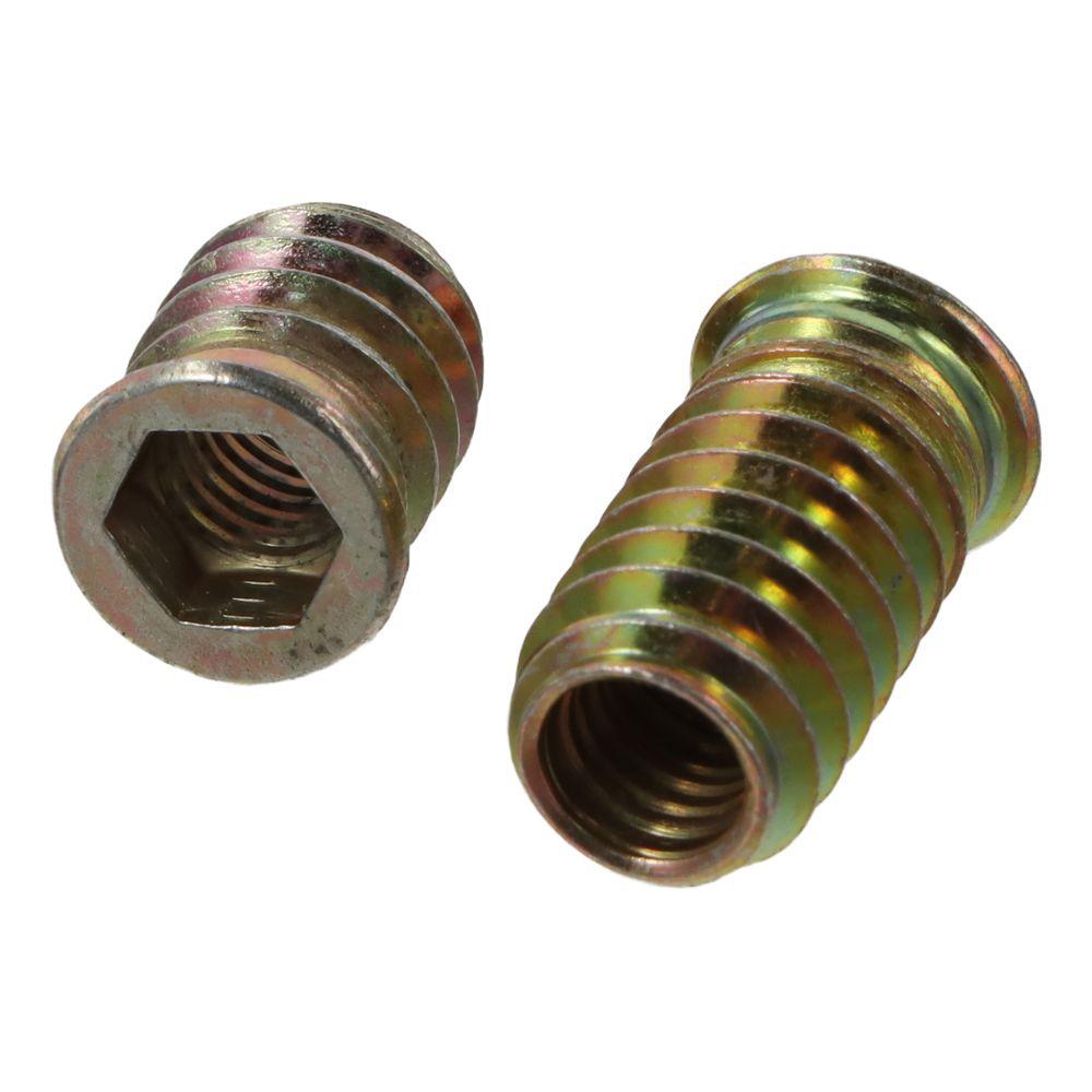 20Pcs M6 M8 M10 Threaded Inserts Nuts Carbon Steel Threaded Wood Inserts Hex Socket Drive