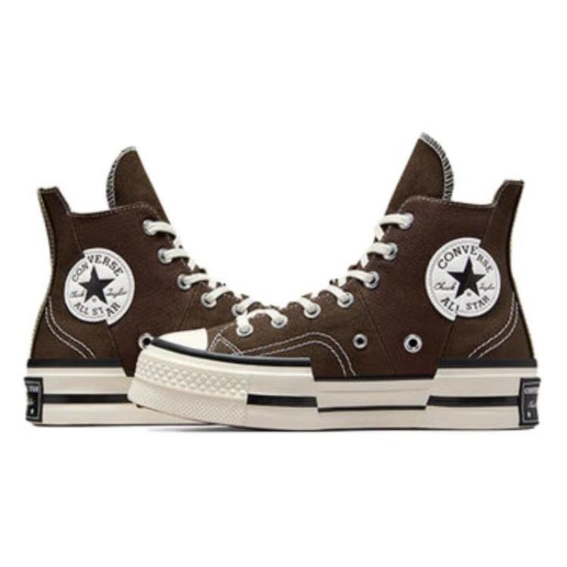 Converse Chuck 70 Plus Unisex High Canvas Shoes Daily Versatile Wear-resistant Breathable Brown A08095C
