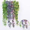 4 SZT Sztuczne Liście Bluszczu Wiszące Pnącza Plastikowe Sztuczne Rośliny Zewnętrzne Zielone Odporne na UV Pnącza Bluszczu Do Dekoracji DIY Ogrodu Imprezowego