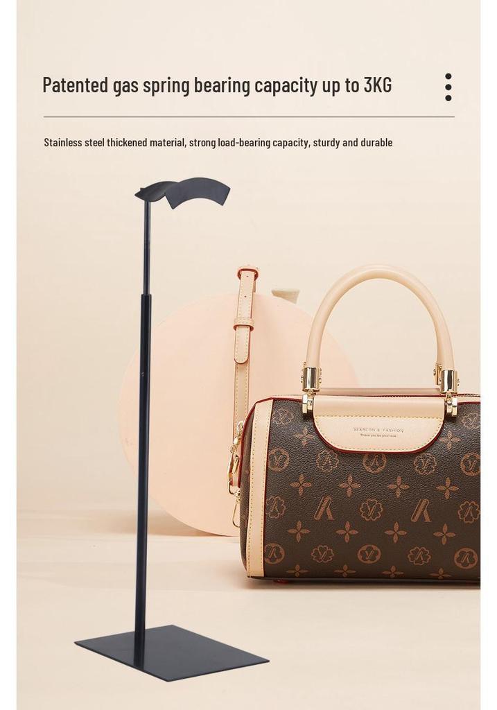 Adjustable Stainless Steel Handbag Display Stand with Gas Spring