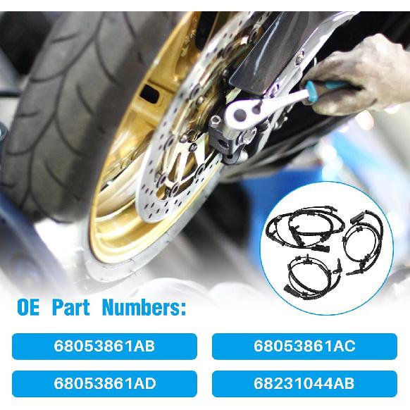 4PCS Front and Rear ABS Wheel Speed Sensor Compatible 2013-2018 for Ram 1500 2019 for Ram 1500 Classic