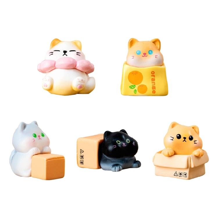 Charming Cartoon Cats Auto Decors Resin Sturdy Base Decorative Resin Cats Sculpture for Vehicle Dashboard Or Work space