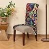 4 Pack Elastic Ethnic Pattern Dining Chair Covers Water Resistant Removable Washable Seat Protectors for Home Decors