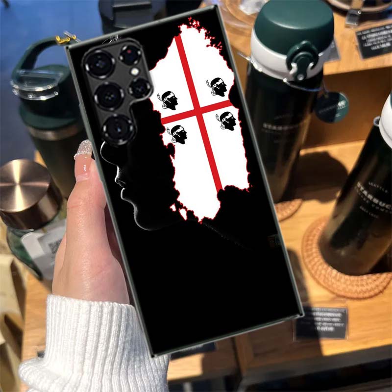 Flagge von Sardinien Cases Handyhülle für Samsung Galaxy S26 Ultra S25 Edge S24 S23 FE S21 Plus S20 S22 S10 Cover TPU Capa Schale Sho