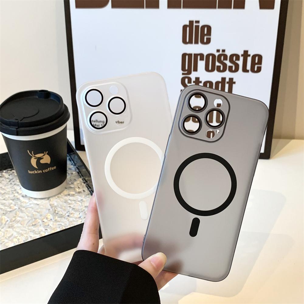 Luxury Matte Ultra-Thin for Magsafe Magnetic Case For iPhone 16 15 14 13 12 11 Pro Max Plus PC Translucent Wireless Charge Cover