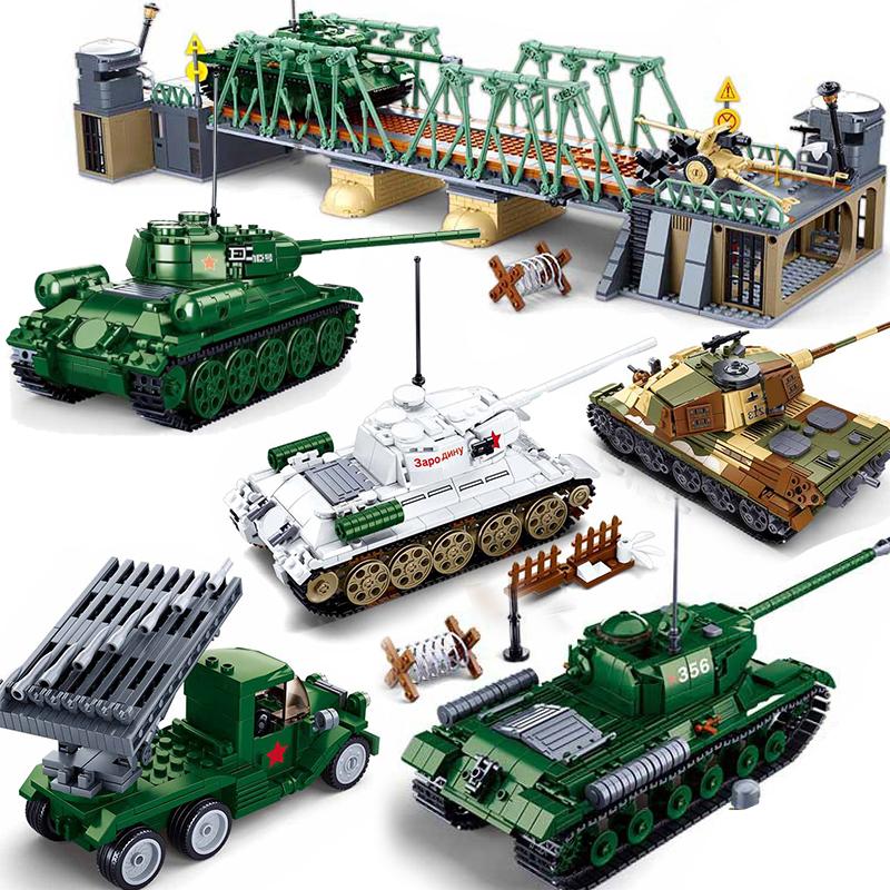 Sluban Military Cannon Assault Armored Vehicle Battle Tank Car Truck Army Weapons Soldier Building Block Model King Kid Toy Gift