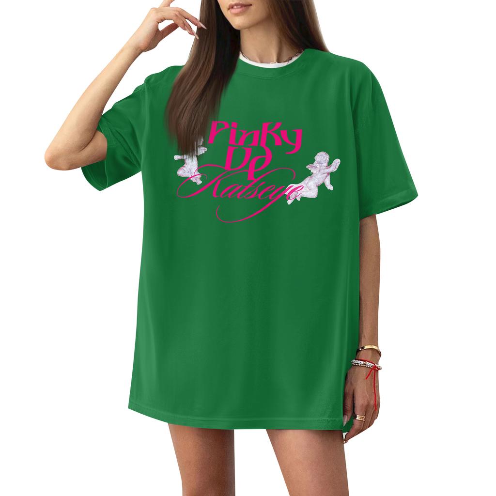 Womens Casual Short Sleeve T Shirt Loose Fit Graphic Print Crew Neck Lightweight Top for Everyday Wear