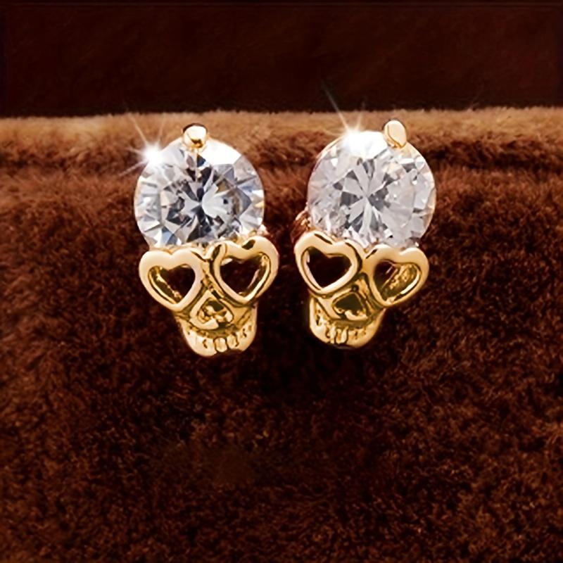 

Halloween Skull Head Stud Earrings золотистый