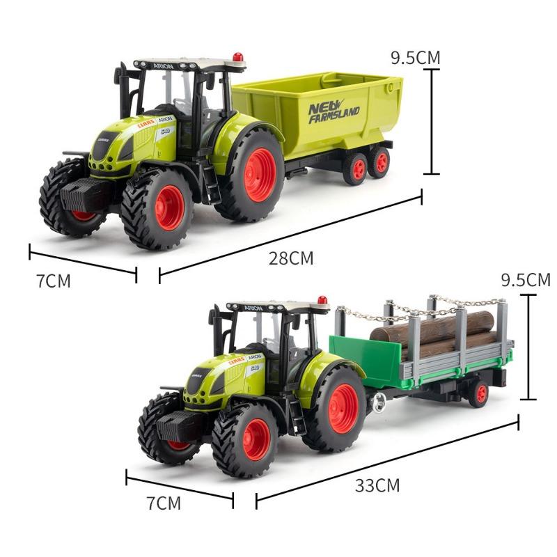 2024 New Diecast Metal 1:32 Agricultural Tractor Model Sound and Light Children Boys Toy Car Transport Model Collection Voiture Miniature Gift