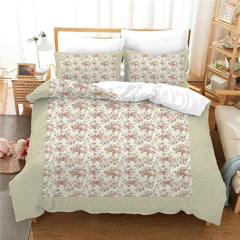 Print Bedroom Set Bedding Jacquard Bed Linens Hd Flowers Bed Cover Sets With Pillowcases 228X228 EuAu Us Size Duvet Cover Set