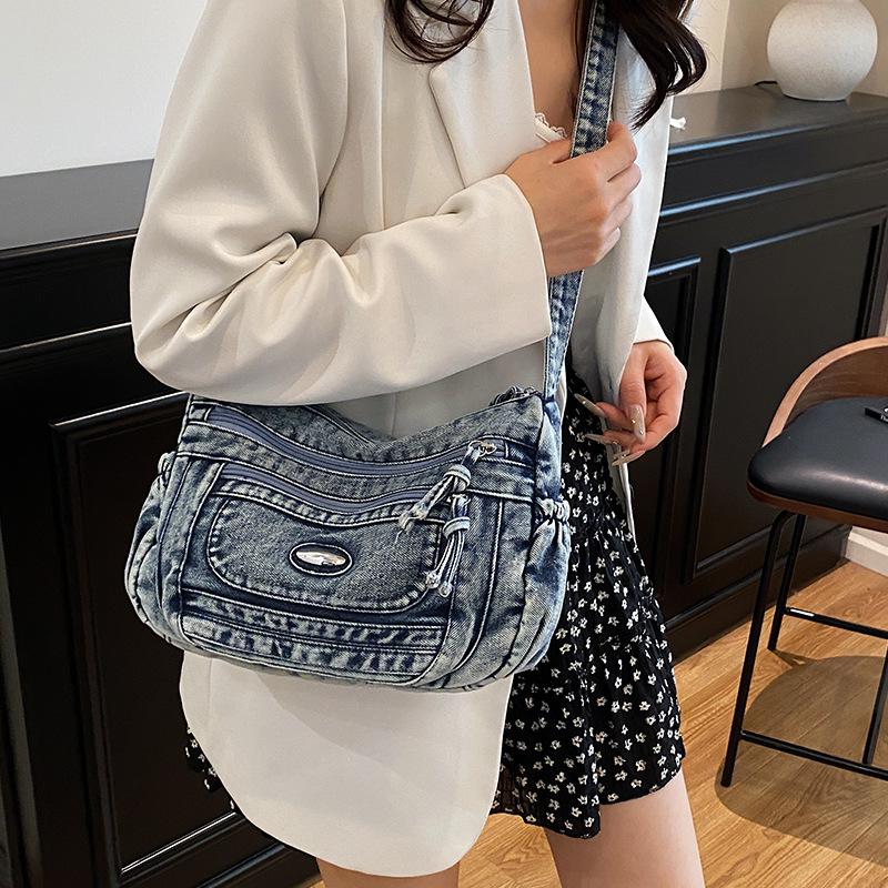 Popular summer new denim bag student large capacity fashion foreign style backpack fashion women's leisure travel bag