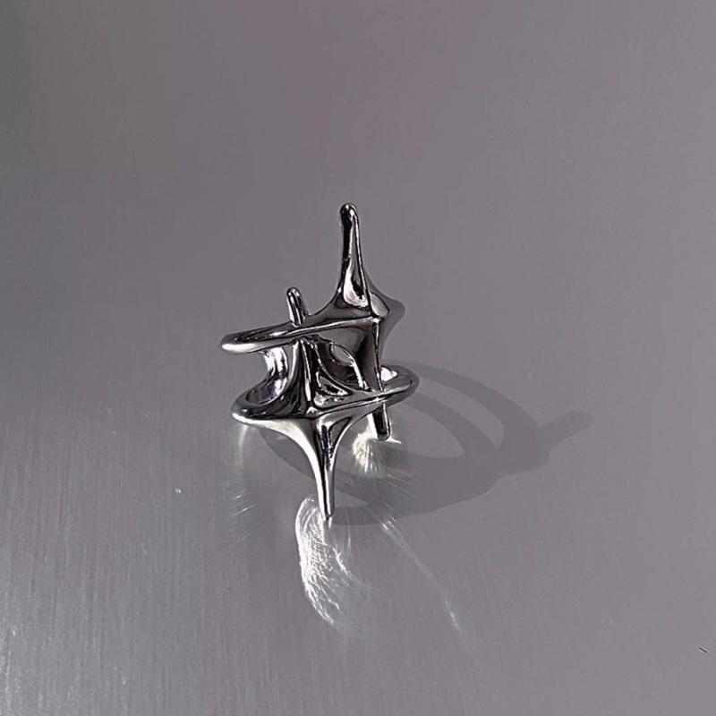 Cute Y2k Star Open Ring for Women Creative Vintage Silver Adjustable Rings Couple jewelry gift