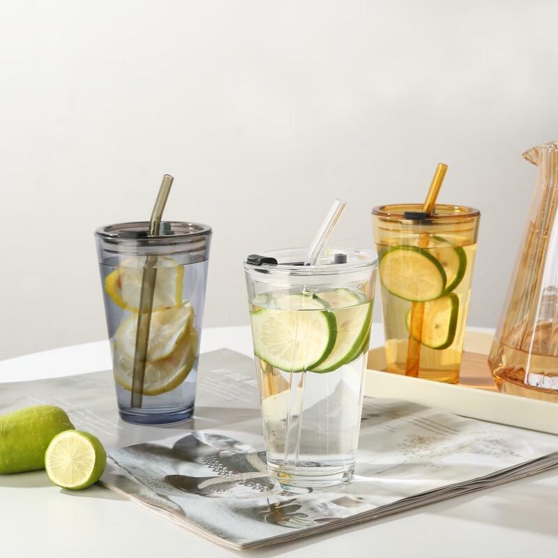 Креативный герметичный стеклянный стакан для питья с соломинкой