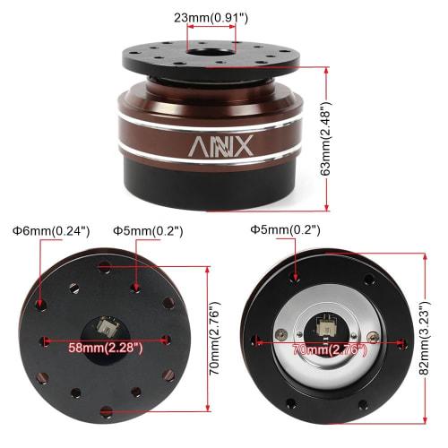 ZS Steering Wheel Hub Adapter, 6-Hole, 70mm, for Racing Simulator Games, M-OZA S-imagic M10 A/Mini European Trucks (Brown 2)