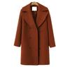 European & American Large Size Women's Double-Breasted Woolen Coat, Medium-Length Trench for Autumn & Winter