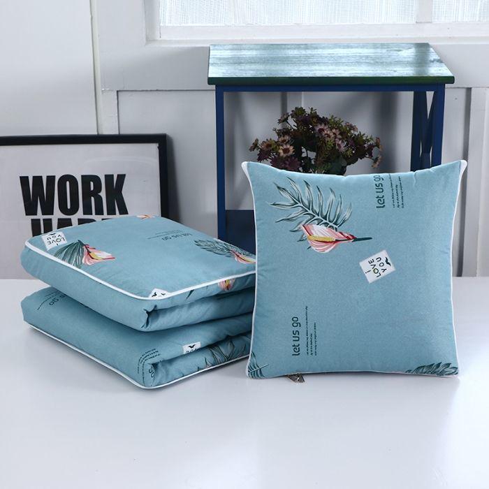 Foldable Multifunctional Nap Cushion: Pillow & Blanket for Car & Office