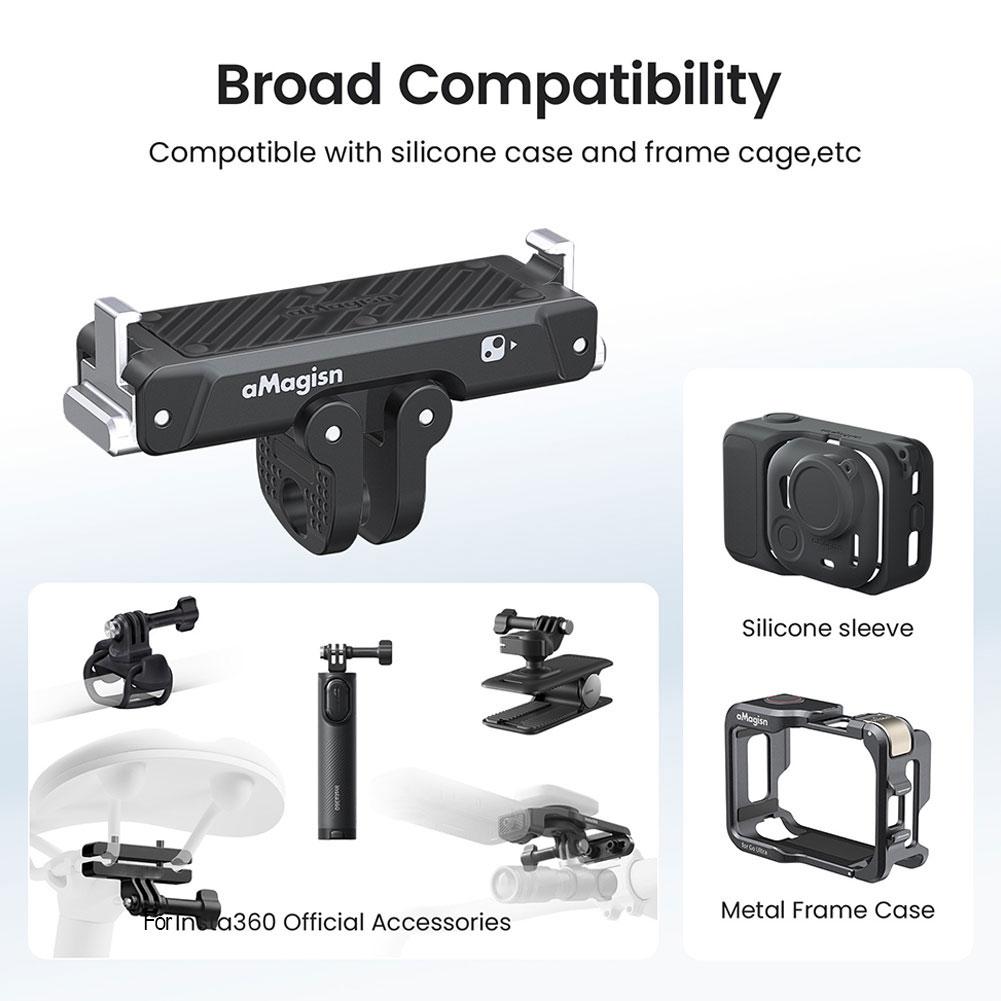For AMagisn Insta360 GO Ultra Aluminum Alloy Quick Release Base Mount Thumb Motion Camera Accessories For Insta360 GO Ultra