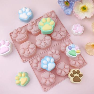 Cat Paw Silicone Mold Food-Grade Chocolate Mousse Cake Mold Easy-Release Reusable Baking Mold for DIY Dessert Soap Decompression Toy