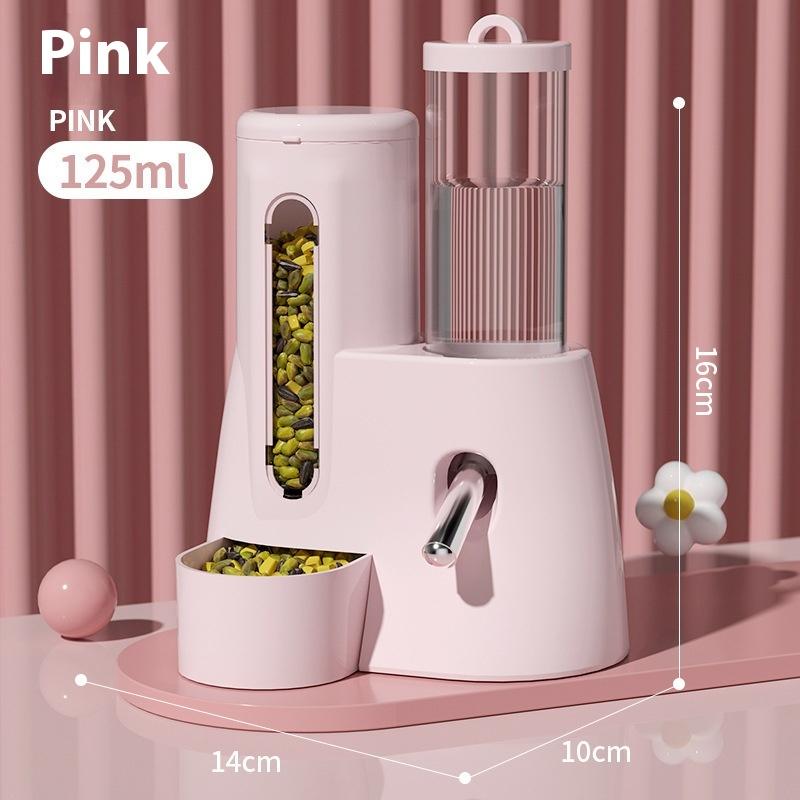 2In1 Hamster Feeder And Waterer Large Capacity Leakproof Automatic Feeder Food Water Dispenser Leak Proof Food Feeding Supplies